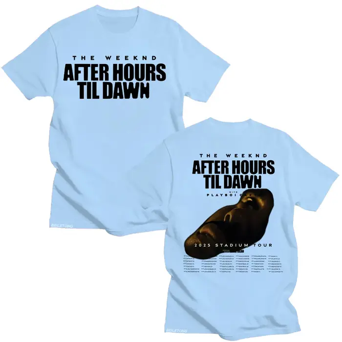 After Hours Til Dawn graphique t-shirt TheWeeknd 2025 Stadium Tour T-shirts hommes femmes mode Hip Hop Vintage coton