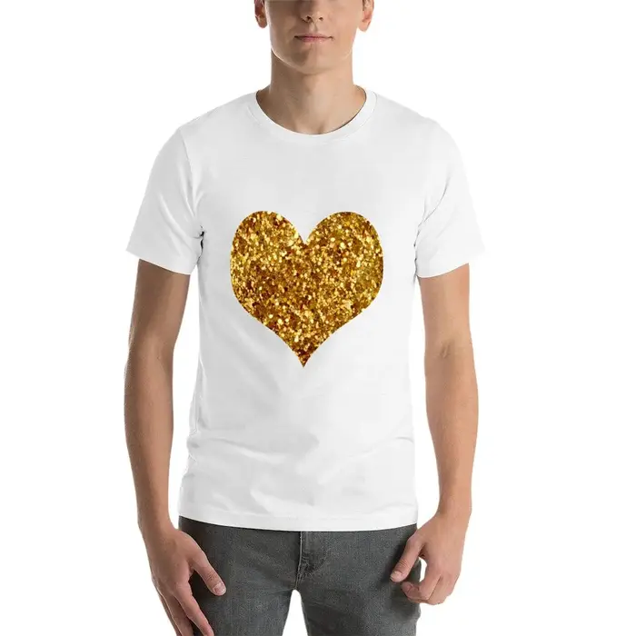 T-shirt homme en coton avec motif paillettes dorées