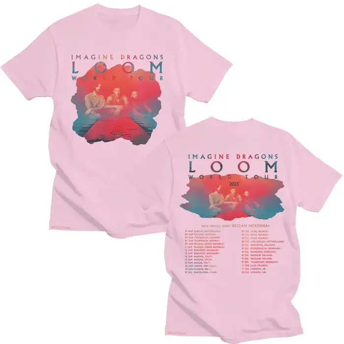 Imagine Dragons Band Loom Tour 2025 nouveaux t-shirts hommes femmes mode Hip Hop rétro T-shirt coton ample à manches courtes hauts esthétiques