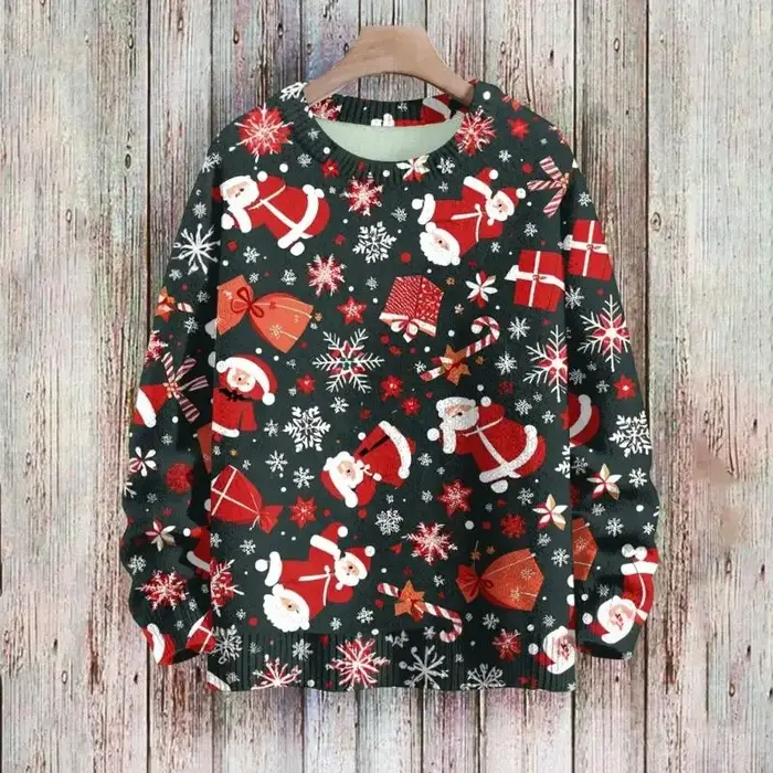 39BB Pull Noël à manches longues pour Sweat-shirt imprimé