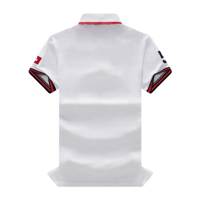 Polo homme classique suisse populaire 100% coton broderie manches courtes col de sport T-shirt surdimensionné taille américaine XS-7XL