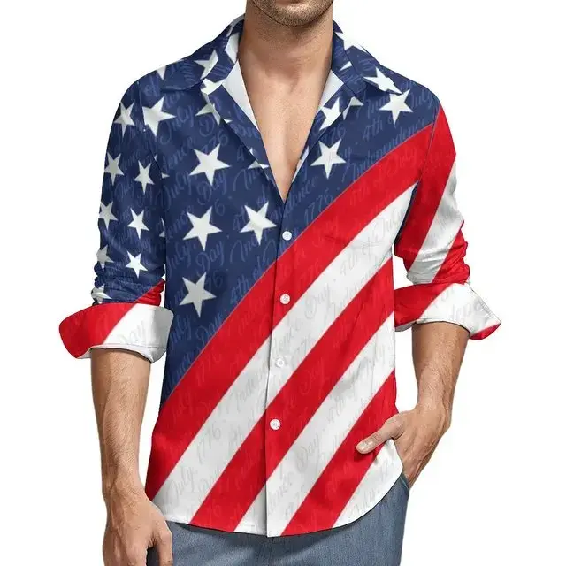 Chemise à manches longues rayée Star Feel pour hommes
