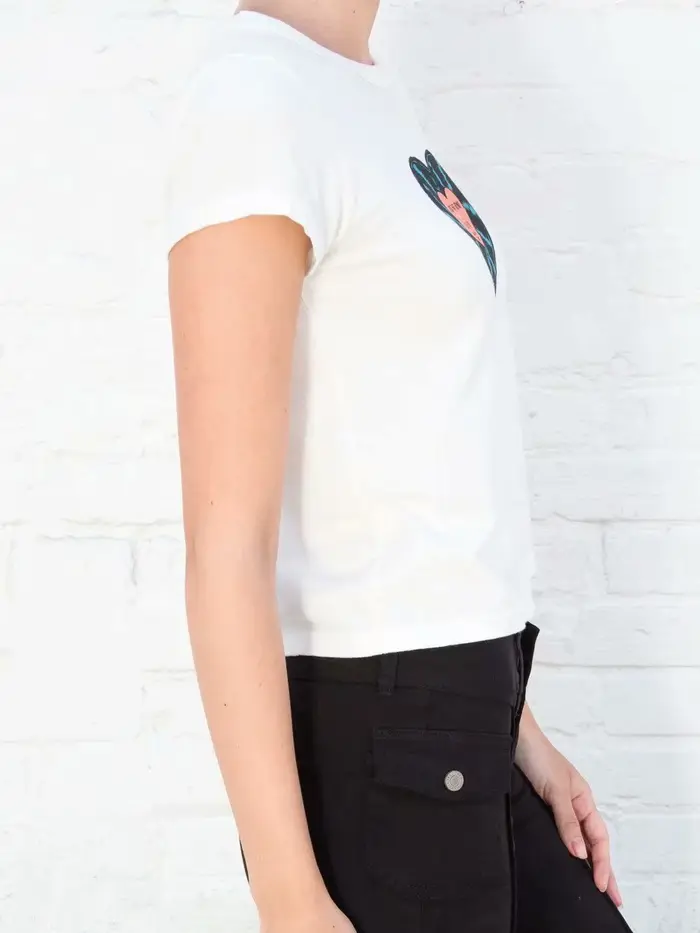 T-shirt à manches courtes et col rond pour femme