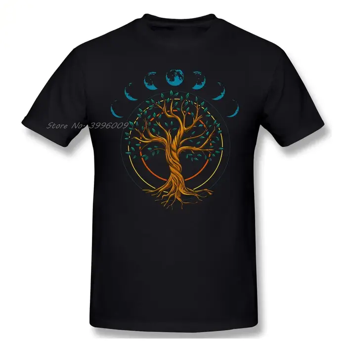 Arbre de vie rétro t-shirts femmes homme T-shirt coton été t-shirts à manches courtes graphiques T-s