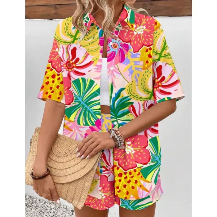 Ensemble T-shirt et Short à manches courtes pour femmes