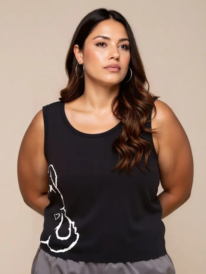 Débardeur pour femmes grandes tailles, 100% coton, sans manches, imprimé, t-shirt décontracté d'été, style streetwear décontracté, haut à manches courtes pour les vacances
