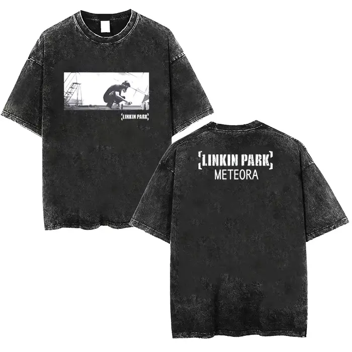 T-shirt délavé pour hommes Linkin Meteora 20e anniversaire Park