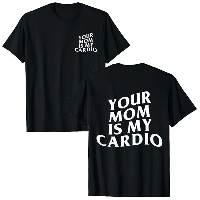 Your spinal Is My Cardio Hilarious Gym T-Shirt, Humor Funny Sarcastic Sayings, Joke Graphic Tee, Y-F
