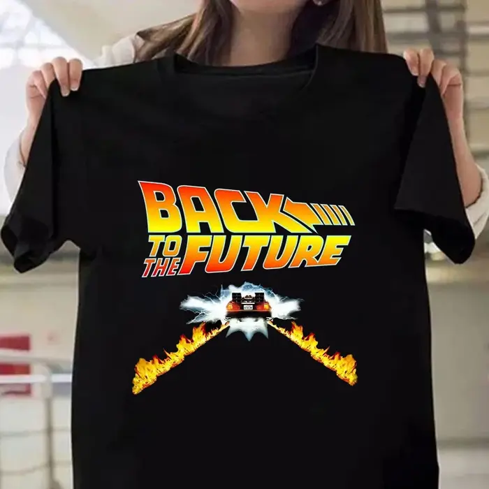 Chaud retour vers le futur imprimé t-shirts unisexe décontracté hauts été à manches courtes Harajuku