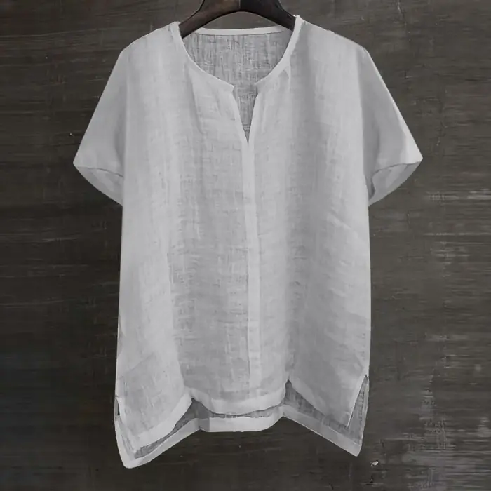 Chemise homme 2026 décontractée été nouvelle en coton et lin à manches courtes couleur unie simple