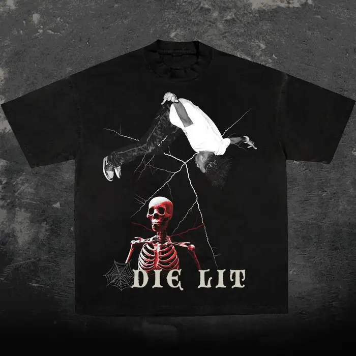 T-shirt décontracté d'été style hip-hop avec motif musical et visage de superstar de football classique