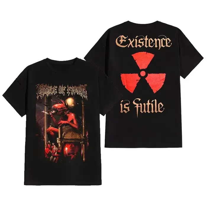 Cradle of Filth Band Extreme Gothic Black Metal T-shirt décontracté en coton avec motif pour hommes et femmes
