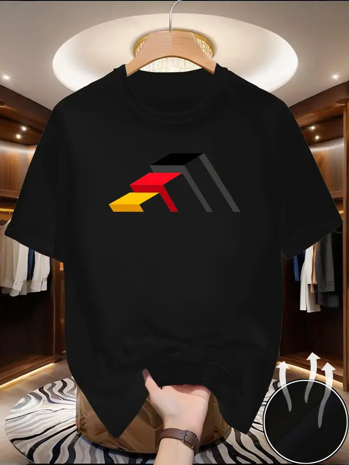 Nouveau t-shirt de sport d'été à manches courtes pour hommes - Col rond, coupe ample, respirant, ten