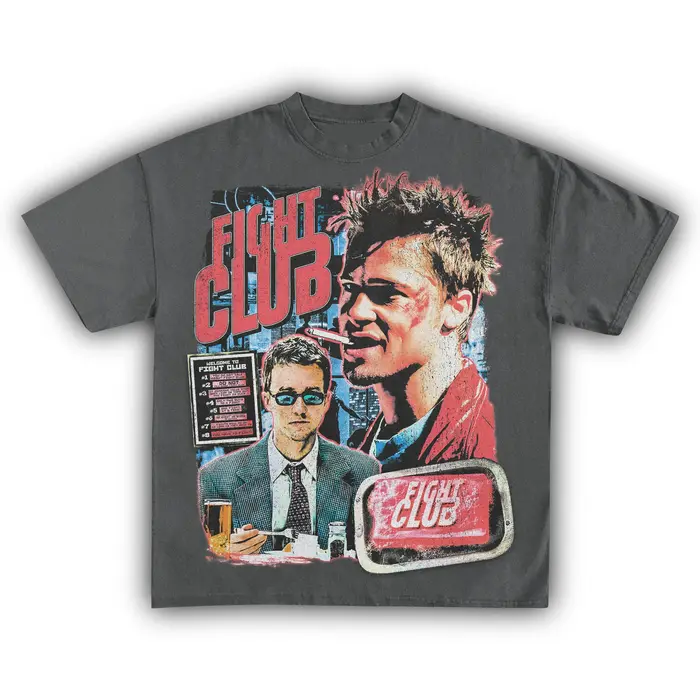 T-shirt rétro Fight Club Brad Pitt Edward Norton pour hommes et femmes