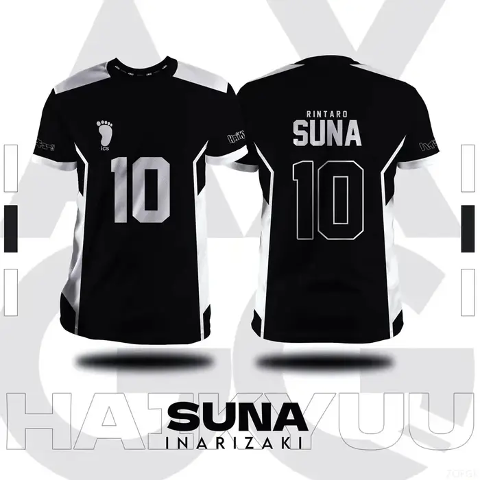 T-shirt d'été pour hommes, grande taille, imprimé en 3D, Haikyuu Inarizaki, motif de dessin animé Co