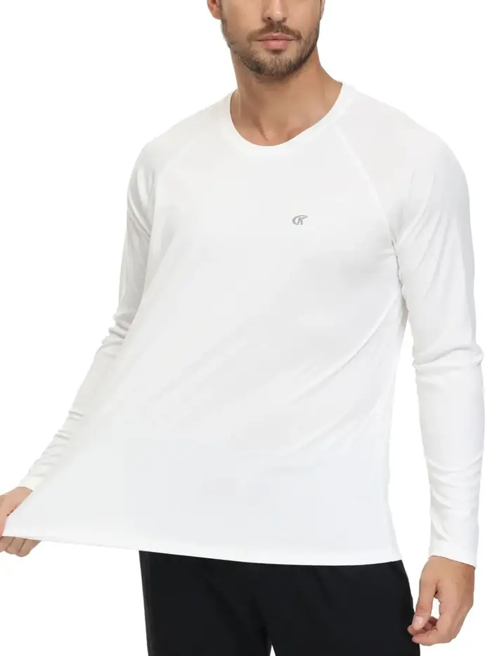 T-shirt à manches longues UPF 50+ pour hommes, haut respirant anti-UV, pull pour la pêche sportive, 