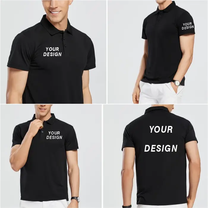 Polo uni en coton pour hommes