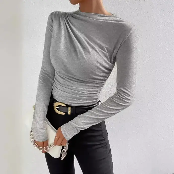 T-shirt basique à manches longues pour femmes