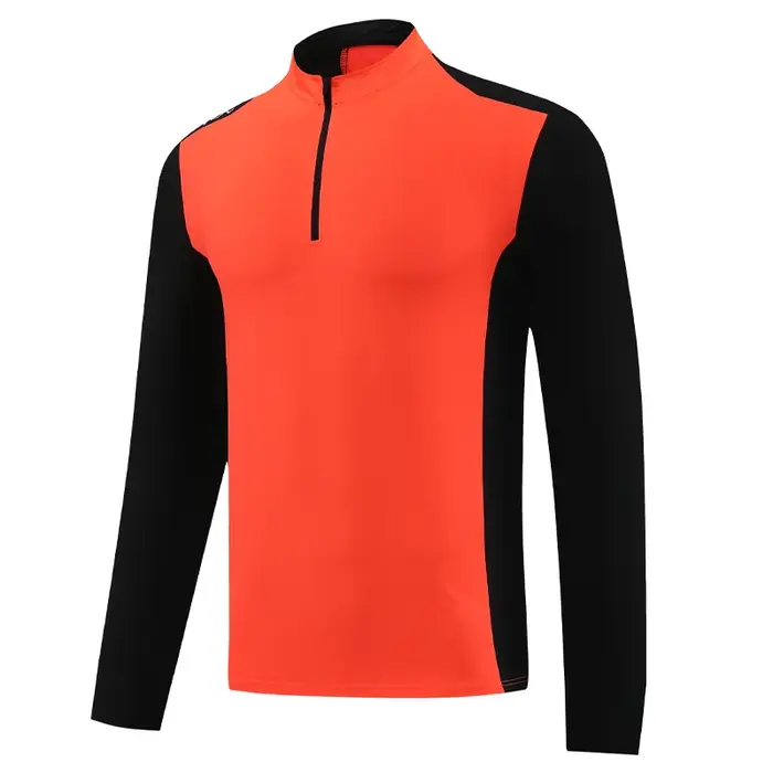 Manches longues salle de sport hommes Laple demi fermeture éclair mode formation Patchwork compresser t-shirt automne entraînement en plein air imprimer vestes de course