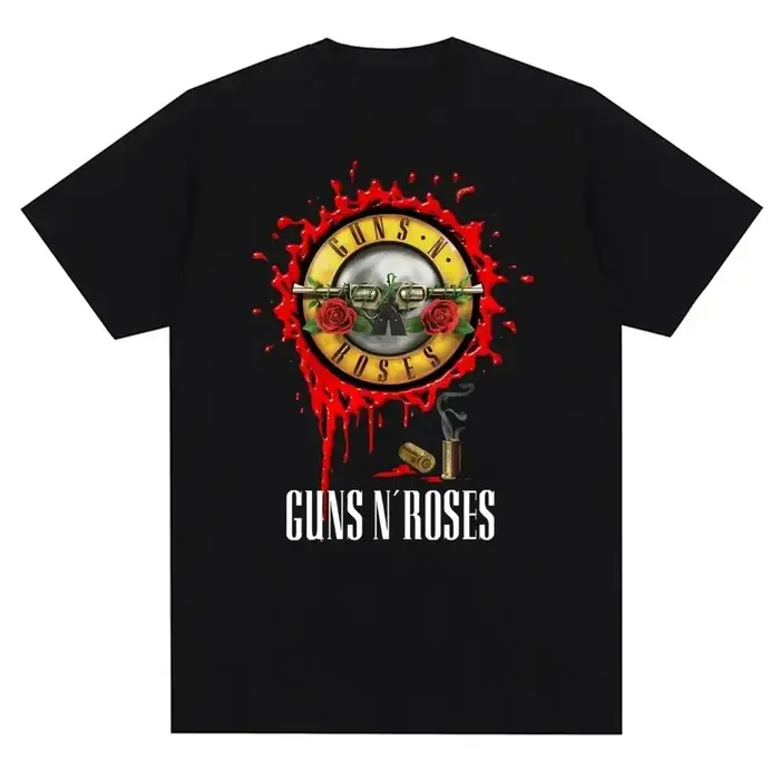 Guns N Roses imprimé graphique t-shirt Vintage groupe de Rock Streetwear à manches courtes mode col rond