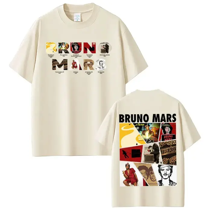 Bruno Mars The Romantic Album Tour 2026 T-shirt homme femme Hip-hop Harajuku T-shirts à manches cour