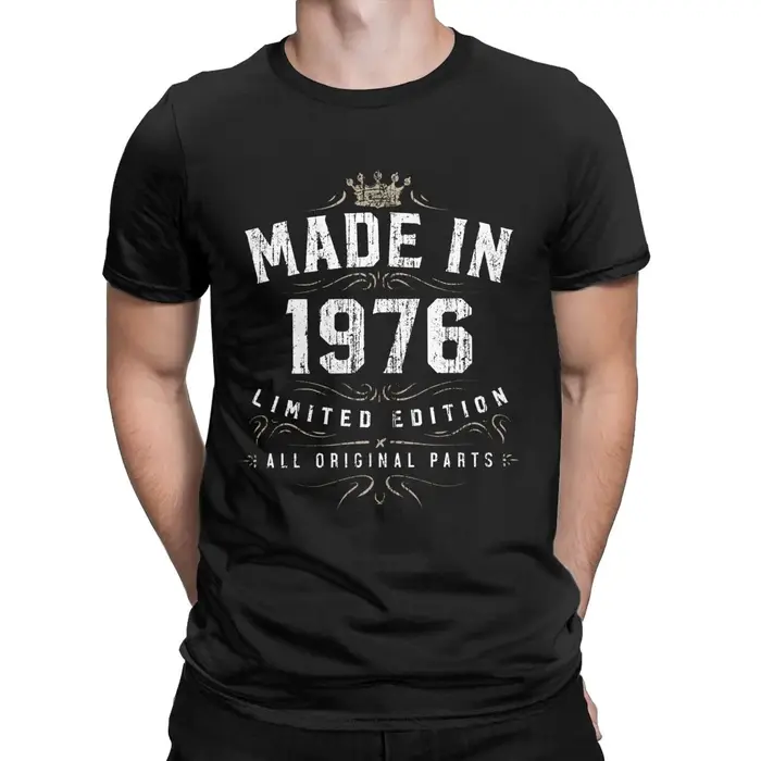 T-Shirt manches courtes à col rond pour homme, édition limitée, Design Made In 1976, toutes les pièc