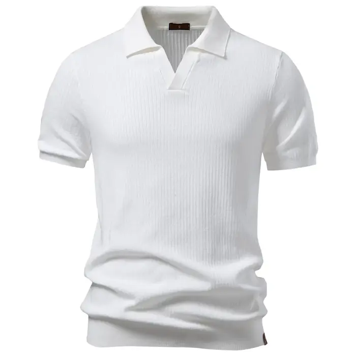 Polo AIOPESON Old Money pour homme, couleur unie, classique, respirant, élégant, décontracté, de lux