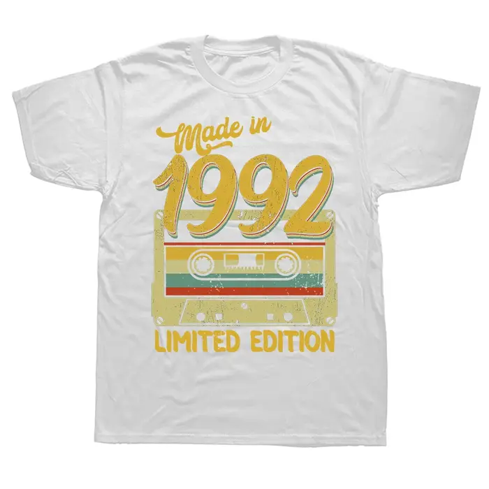 Drôle fabriqué en 1992 édition limitée classique t-shirts été graphique coton Streetwear à manches courtes cadeaux d'anniversaire T-shirt hommes
