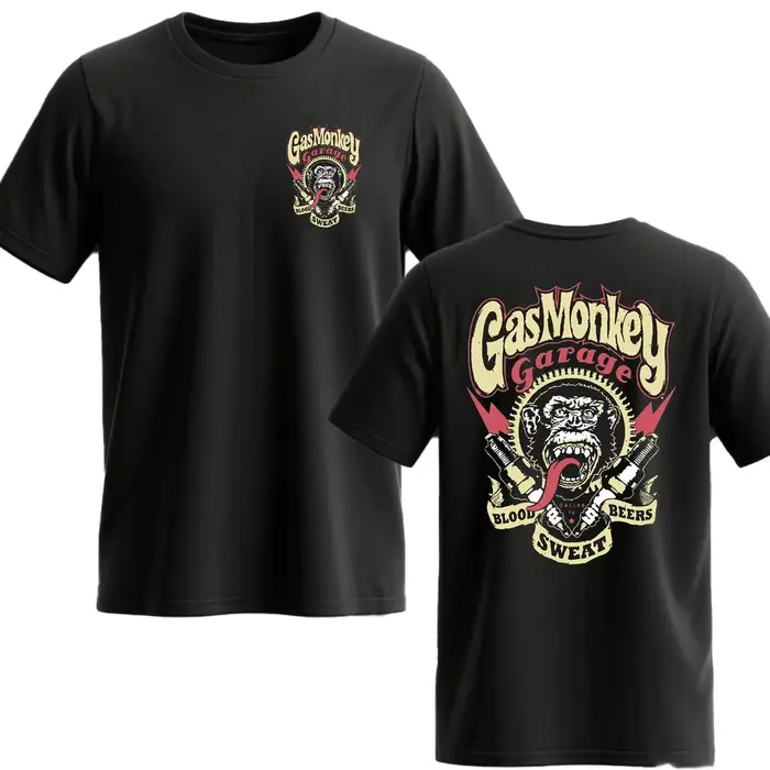 Nouveau T-shirt en coton à manches courtes pour homme Gas Monkeys Garage, décontracté d'été, essenti