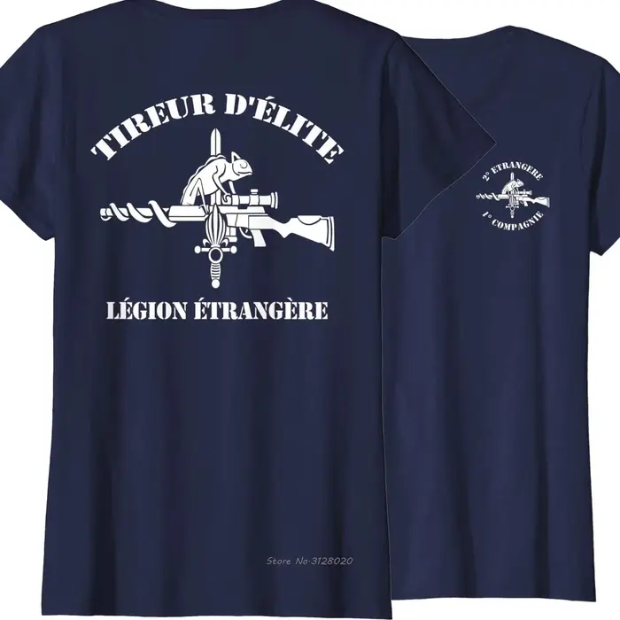 T-shirt de tireur des forces spéciales de la Légion étrangère française. Été coton à manches courtes col rond hommes
