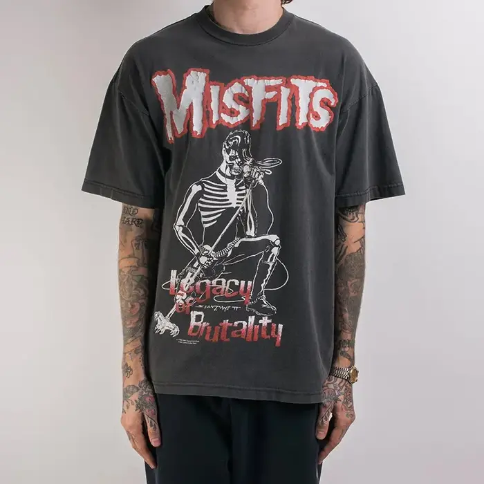 T-shirt décontracté Misfits Band Rock Hardcore Punk pour hommes et femmes