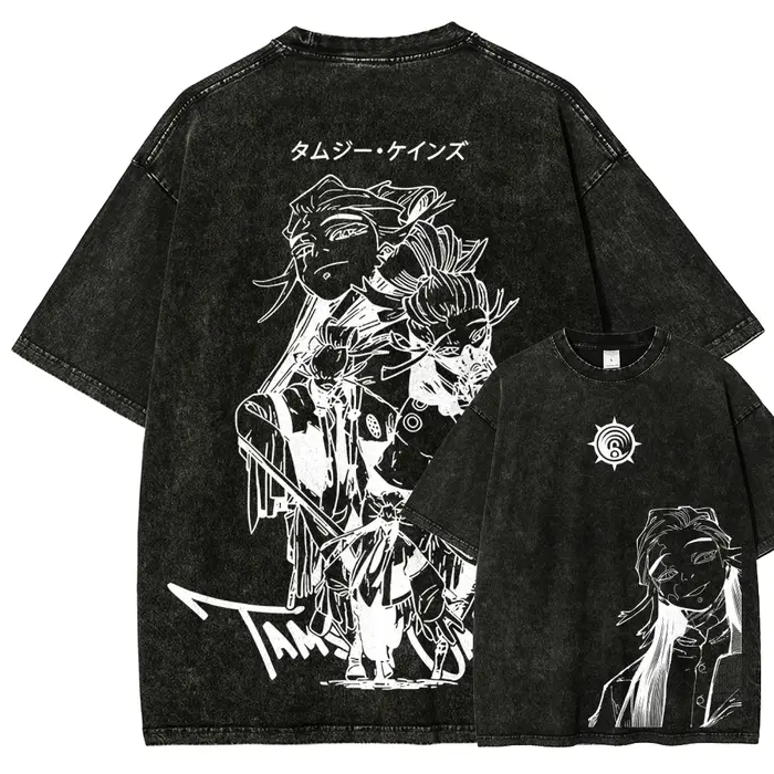 Gachiakuta : Nouveau modèle de t-shirt délavé, vêtements personnalisés, style rétro, streetwear tend