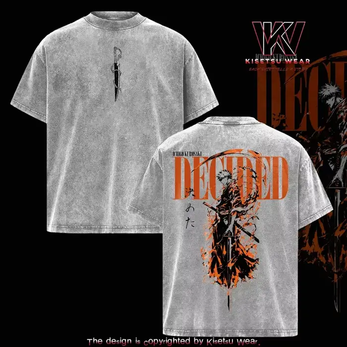 T-shirt imprimé BLEACH Kurosaki Ichigo pour hommes et femmes