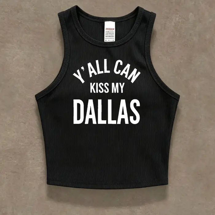 Débardeur court côtelé EH Dallas, motif joueur de football norvégien, humoristique et tendance, sans