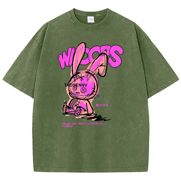 T-shirt à manches courtes délavé Vintage pour hommes