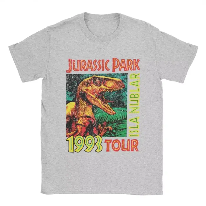 T-Shirts pour hommes Jurassic Park 1993 Tour imprimé nouveauté solide coton T-Shirts col rond hauts 