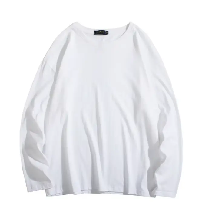 T-shirt blanc à manches longues pour hommes et femmes