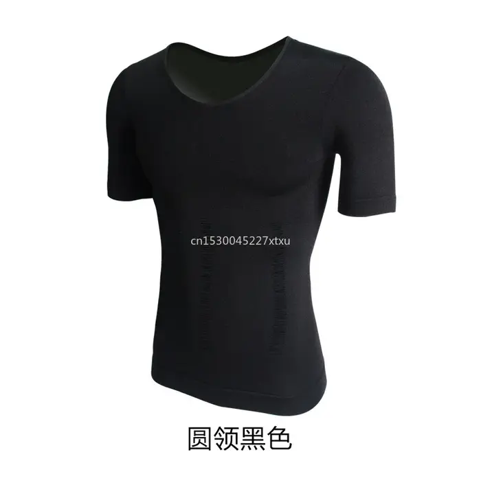T-shirt rafraîchissant pour homme, vêtement de compression, body shaper, poitrine, liant, taille ami