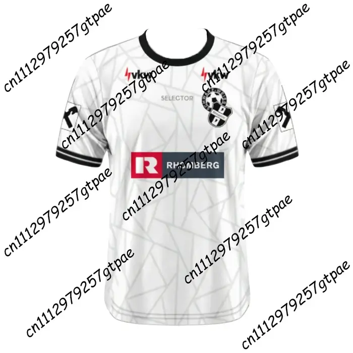 T-shirt de football pour adultes Summer Schwarz Weiss Bregenz, respirant, confortable et à séchage r
