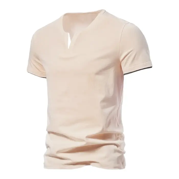 T-shirt Henley à manches courtes pour homme