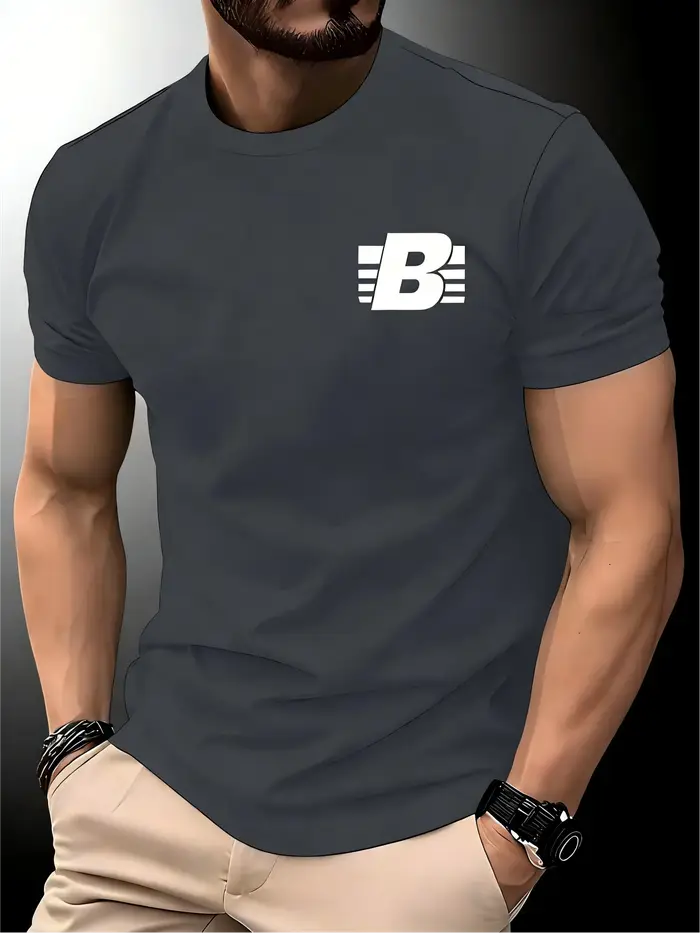 Nouveau T-shirt de course à col rond pour homme - Édition printemps/été - Design à fines rayures
