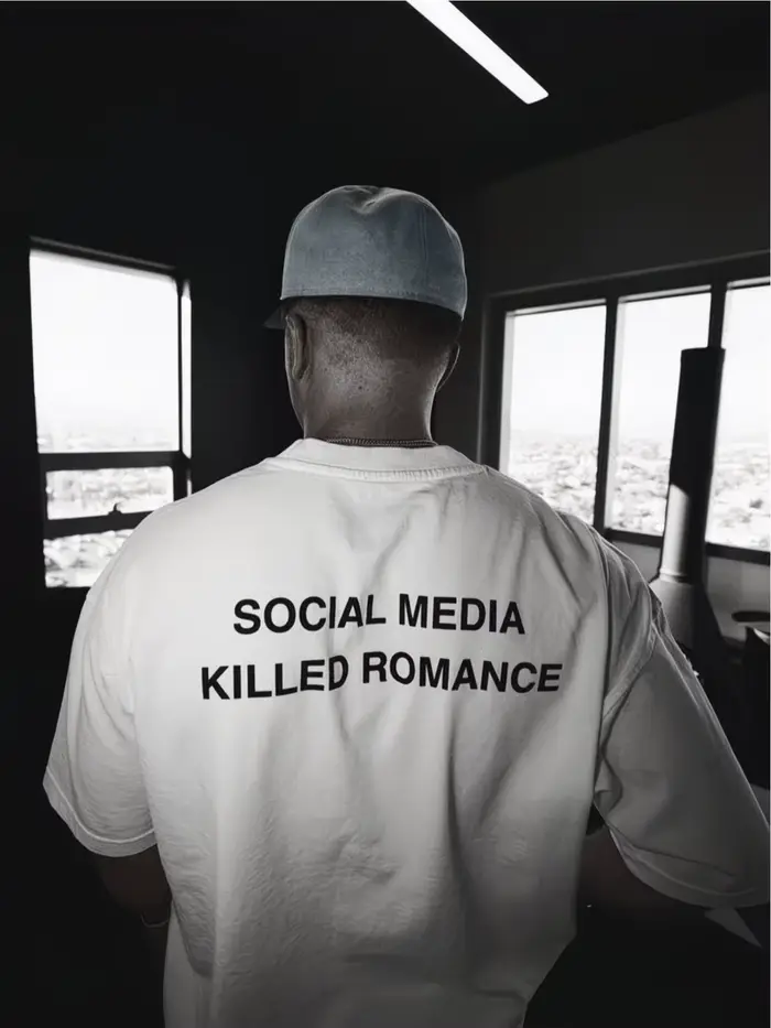 T-shirt Streetwear pour Homme et Femme, thème Social Media Killed Romance, Nouveauté d'été, Coupe Ov