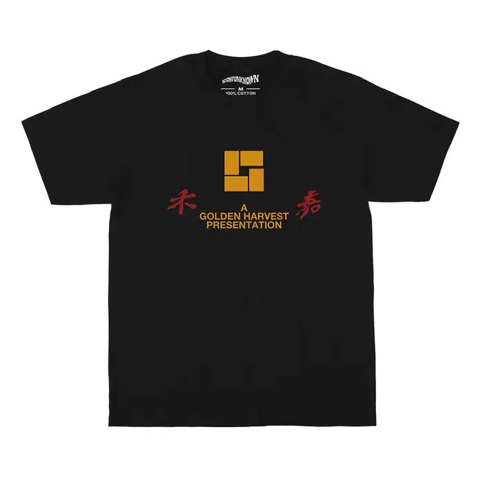 T-shirt Golden Harvest Shaw Brothers HK Chinese Film Moive en coton noir lavé pour hommes