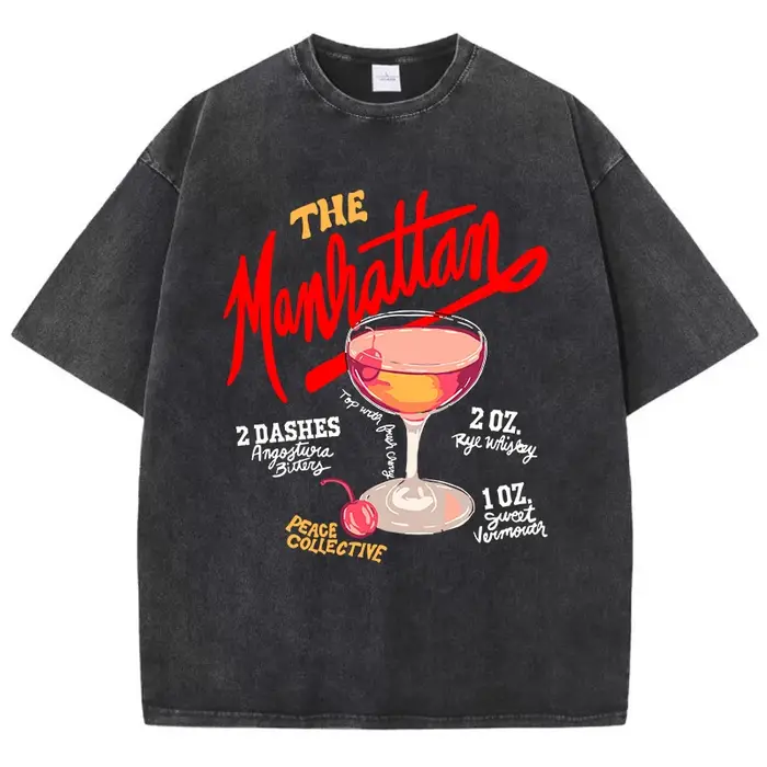DistMurcia-T-shirt à col rond en coton délavé pour femme, vêtement à la mode, imprimé, Manhattan, No