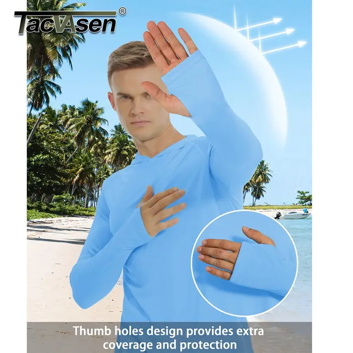 TACVASEN T-Shirts de Protection solaire à manches longues pour hommes