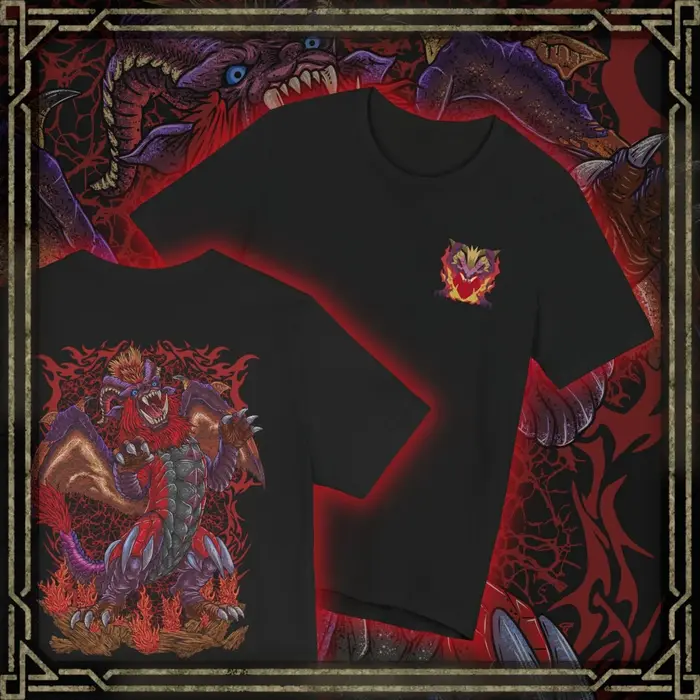 T-shirt à motif double face Monster Hunter pour hommes et femmes