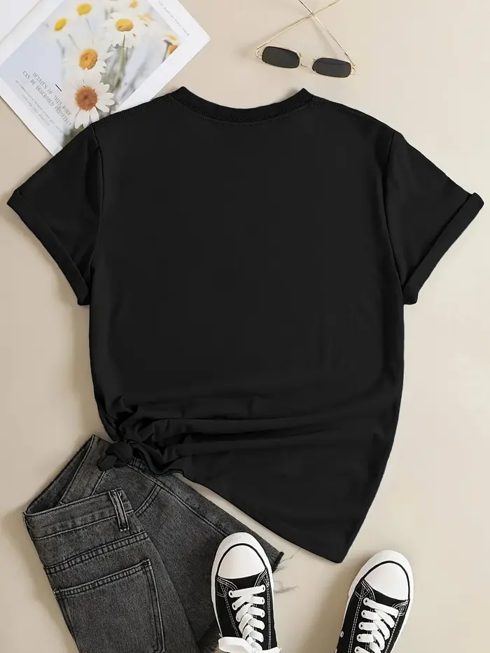 Rock sur guitare imprimé col rond T-shirt printemps été Harajuku manches courtes haut décontracté Vintage graphique vêtements pour femmes