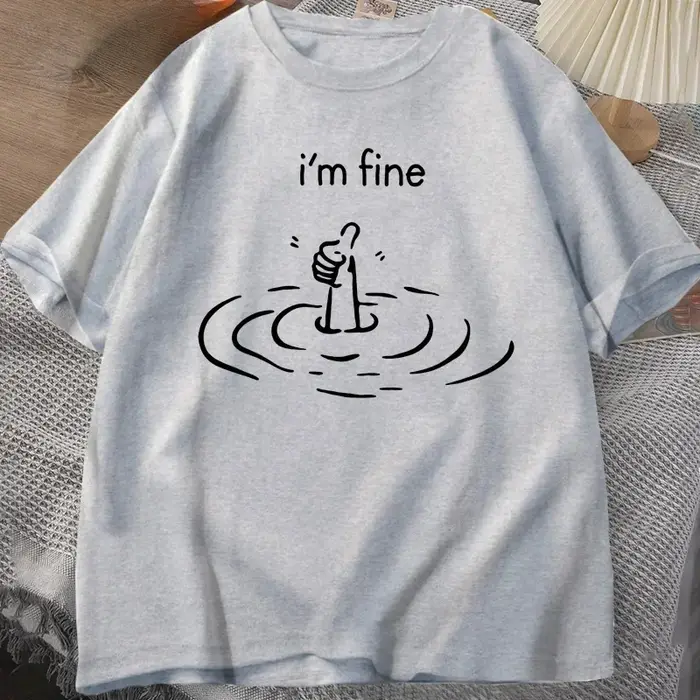 T-shirt imprimé Im Fine Back pour femmes