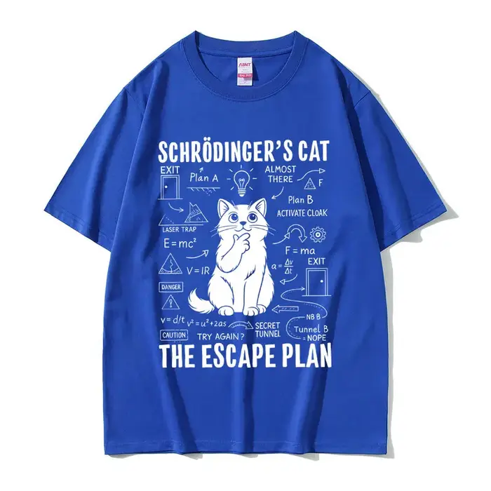 Schrodinger amoureux des chats drôle Meme T-shirt été hommes femmes décontracté coton Vintage Streetwear unisexe surdimensionné à manches courtes t-shirts