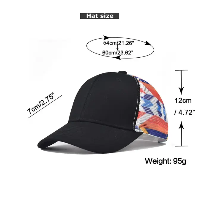 Casquette de baseball de couleur géométrique avec logo de design de mode pour l'escalade en plein air